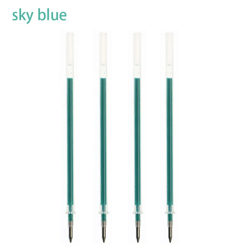 Sky Blue 4pcs 4 шт./компл. Студенческие канцелярские принадлежности 8 стилей Радужная стираемая ручка бестселлер креативный рисунок шариковая ручка гелевая ручка заправка подарочный набор - Цвет: Sky Blue 4pcs