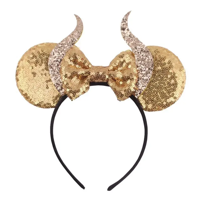headband 10 Хэллоуин Дьявол Рог оголовье для девочек Женский фестиваль Минни ободок с мышиными ушками Блестящий фетровый Рог Дети аксессуары для волос - Цвет: headband 10