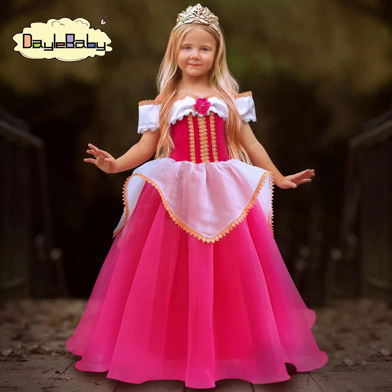 Платье принцессы Спящей красавицы для девочек рождественское детское платье