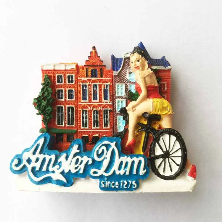 fridge magnet Amsterdam Netherlands souvenir bike beauty art crafts resion stereo gift kitchen home decoration magnetic sticker | Дом и сад