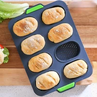 silicone 8 cell french bread mold non stick breadmold toast mold cake molds bakery accessories molding silicone heart molds