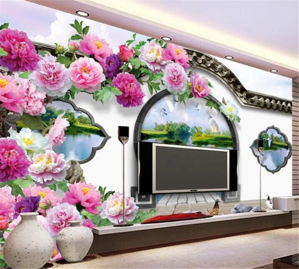 Beibehang большие пользовательские обои Lijiang 3d стерео китайская пасторальная Круглая