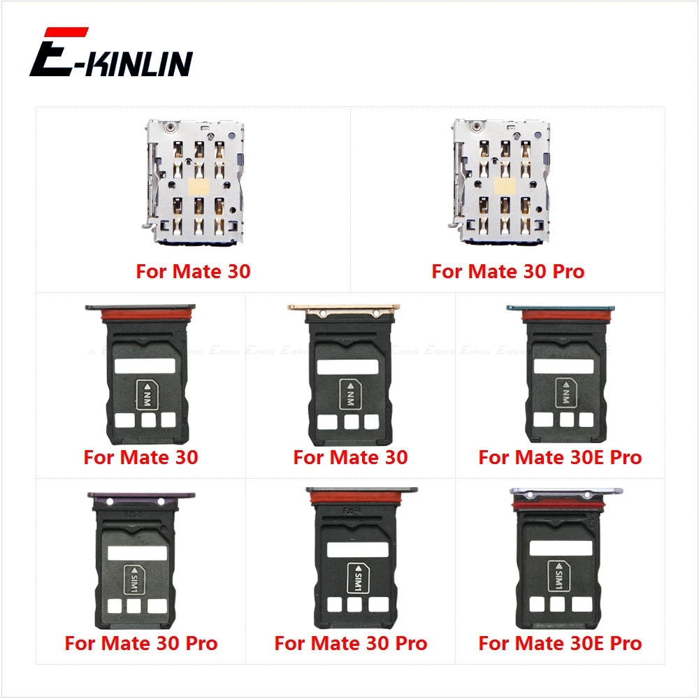 

Micro SD Sim Card Tray Connector Holder Slot Reader Socket Adapter For Huawei Mate 30 30E Pro Container Parts