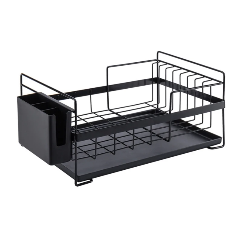 

2-Tier Dish Drying Rack Stainless Steel Dish Rack with Drainboard Swivel Spout 203F
