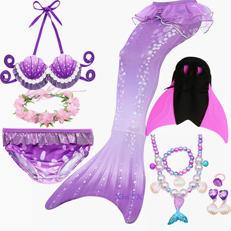 Детский причудливый хвост Русалочки с моноластом для девочек|Костюмы девочек| |