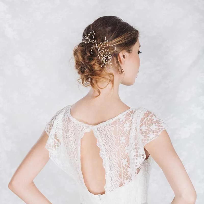 Женская свадебная заколка для волос жемчужная ручной работы Ювелирное Украшение