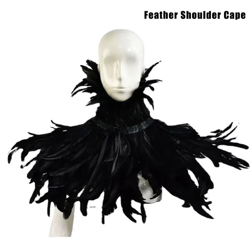 

Женский шарф-пончо с перьями, в викторианском стиле