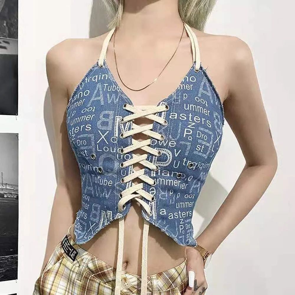 

Женский топ на бретелях-спагетти, черный готический укороченный топ с открытой спиной в винтажном стиле