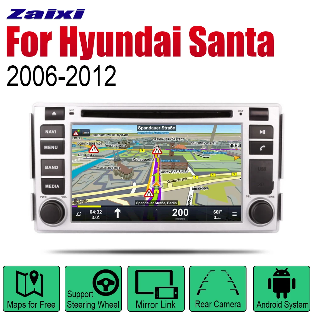 ZaiXi автомобильный dvd плеер gps навигация для hyundai Santa Fe 2006 ~ 2012 автомобильное