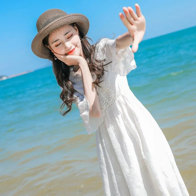

Beach Skirt Women Summer New Mid-length Skirt Fashionable Elegant and Temperamental Chiffon Slim Dress SS696