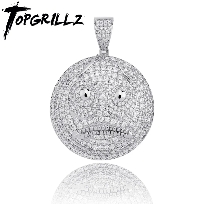 Мужская подвеска TOPGRILLZ ожерелье золотистого/серебристого цвета с фианитом в