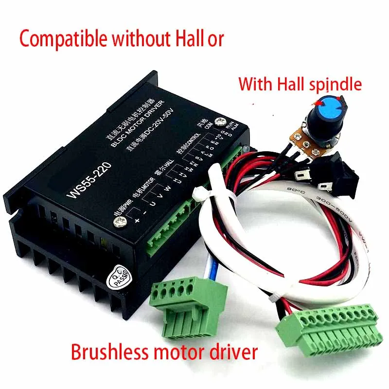 

PCB brushless spindle motor WS55-220 with dedicated controller with ER16 engraving machine DIY dedicated