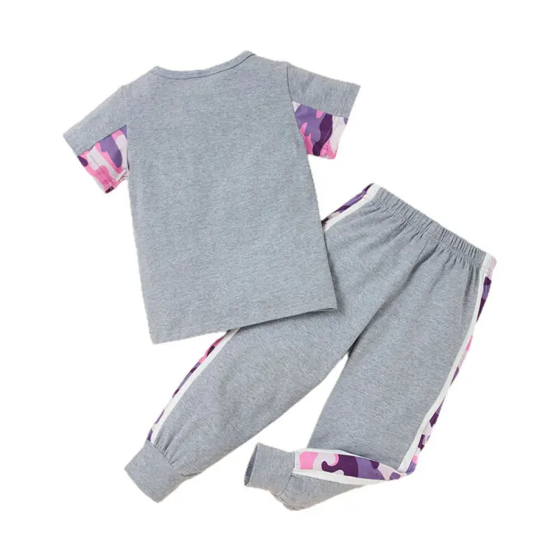 

Baby Summer Clothes Short Sleeves Camo Tops T-Shirt Long Pants Sets Outfits UK