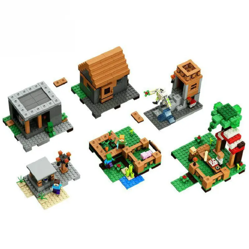 

The Village Special Edition Building Blocks with Steve Figures Compatible My World Set Toys 21128