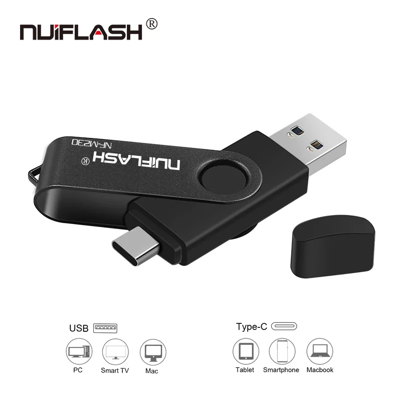 

Nuiflash USB Flash Drive for Android Phone 64GB 8gb pendrive 128gb 32GB type c 2.0 pen drive Metal memory stick 16GB cle usb