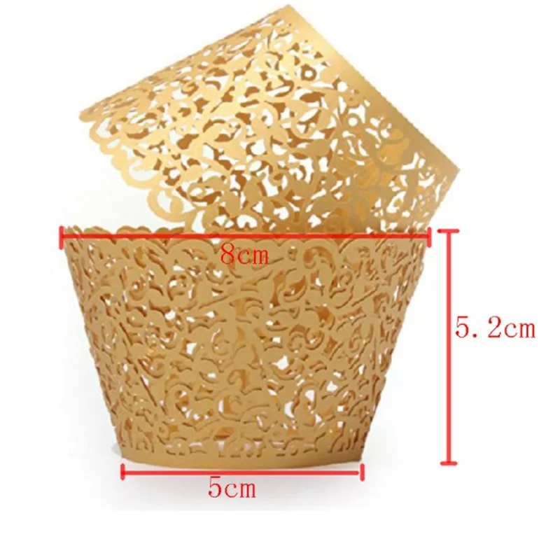 Стаканчики для капкейков 12 шт. розовый лоза кружева белый нарезанная бумага