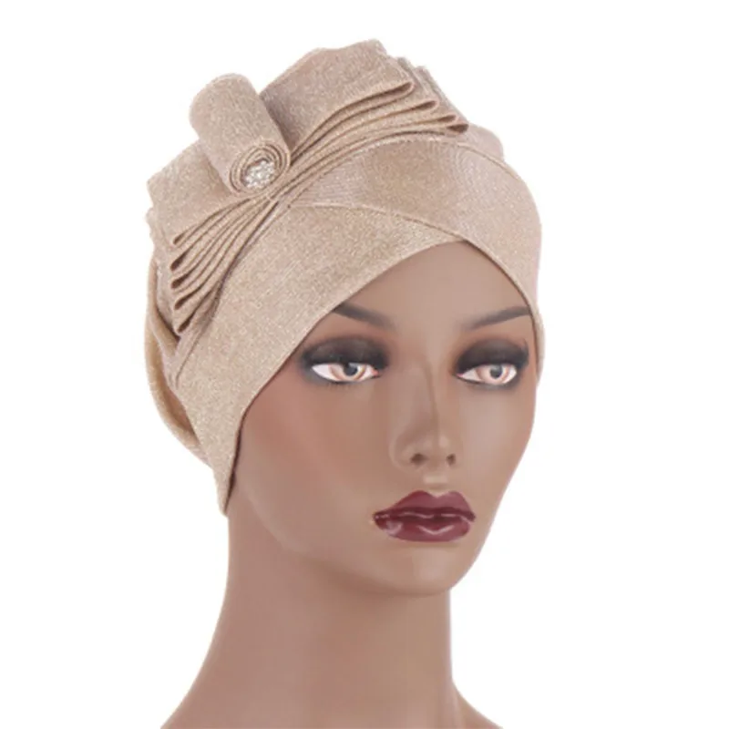 

Fashion Flowers Turban Hat Solid Color Muslim Inner Hijab Caps Headscarf Bonnet Islamic Headwrap Musulman Femme Turbante Mujer