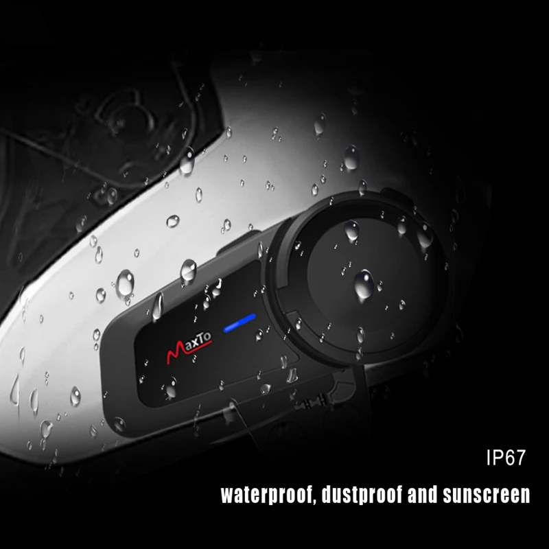 

Bluetooth-гарнитура Maxto для мотоциклетного шлема, водонепроницаемость 1000 м