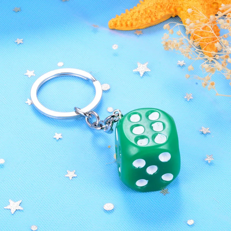 Green Keychain Смешная акриловая 3D кость-подвеска, серьги, Висячие ожерелья, крутые панк висячие серьги с кисточкой, казино, для женщин и мужчин, ювелирные изделия, индивидуальная забава G - Окраска металла: Green Keychain