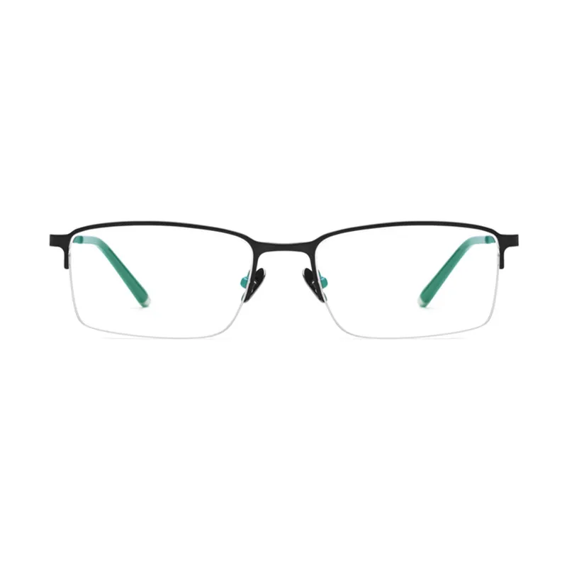 Pure Titanium Glasses Frame Men Square Semi Rimless Prescription Eyeglasses High Quality Half  Metal Glasses Frame Gafas Oculos