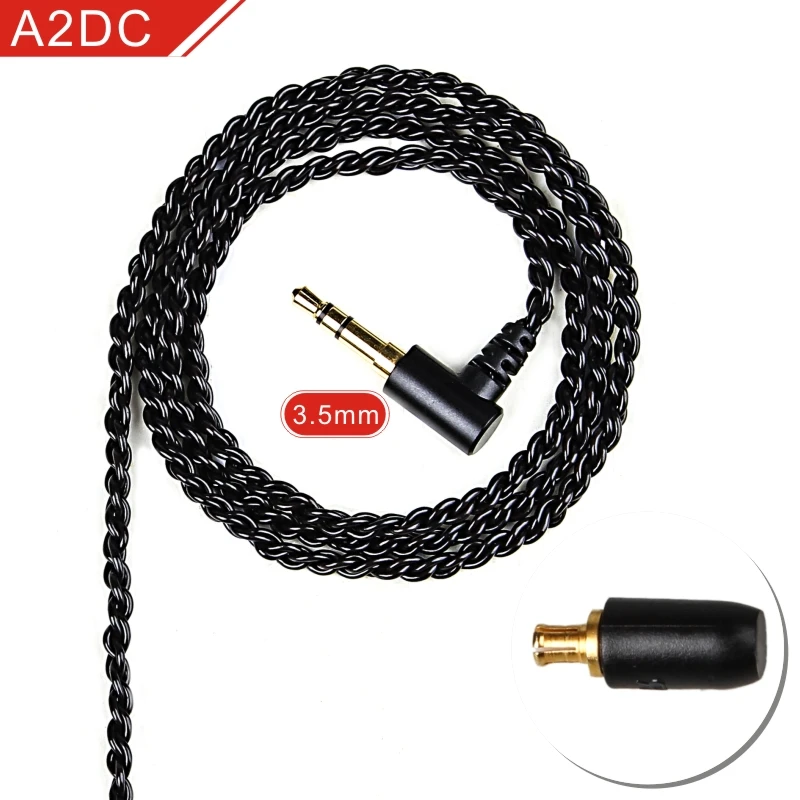 A2DC 3.5mm Black FDBRO DIY 3,5 мм кабель для наушников 0,78 мм 2Pin провод для 1964 W4R UM3X ES3 ES5 кабель для наушников MMCX/2PIN/IE80/IM/A2DC Кабо - Цвет: A2DC 3.5mm Black