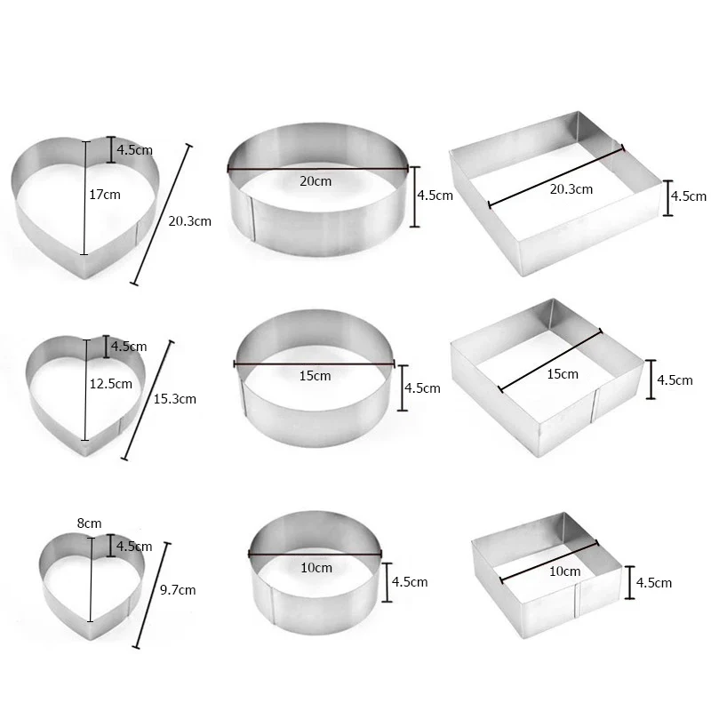 3 шт./компл. кольцо для Мусса из нержавеющей стали форма выпечки печенья