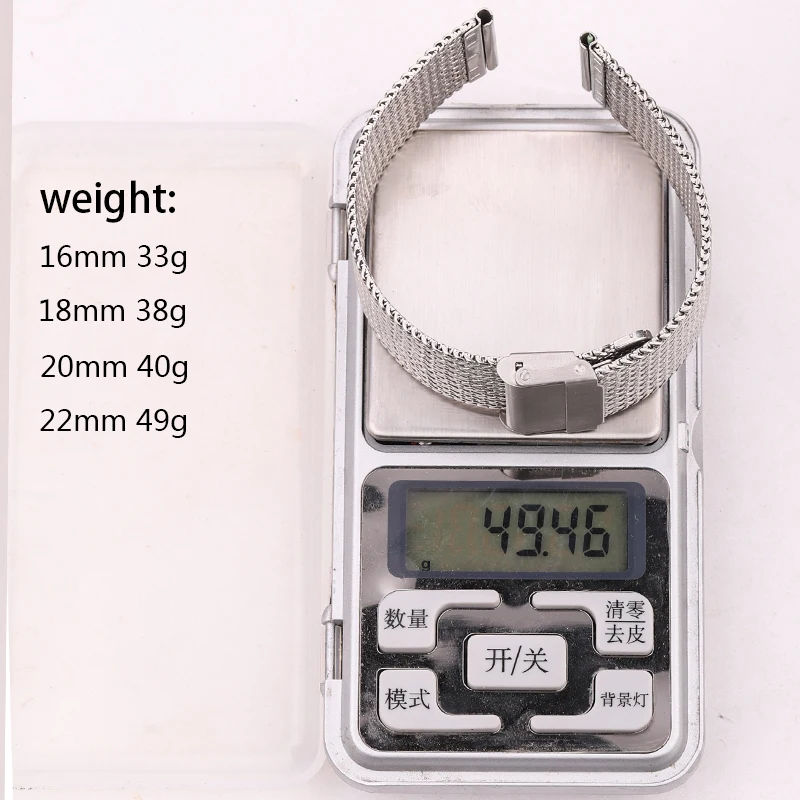 Stainless Steel Watch Band Bracelet 16mm 18mm 20mm 22mm Mesh Milanese Loop Watchbands Women Men Replacement Strap Accessories