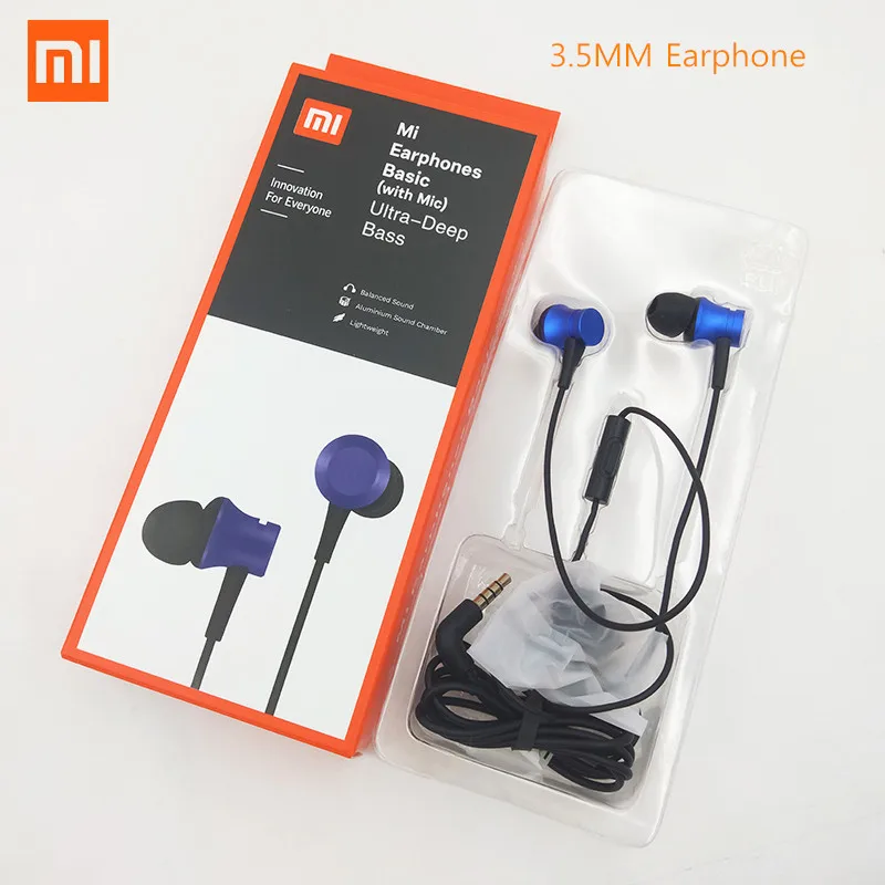 Наушники вкладыши Xiaomi Mi с разъемом 3 5 мм поршневая гарнитура стереонаушники