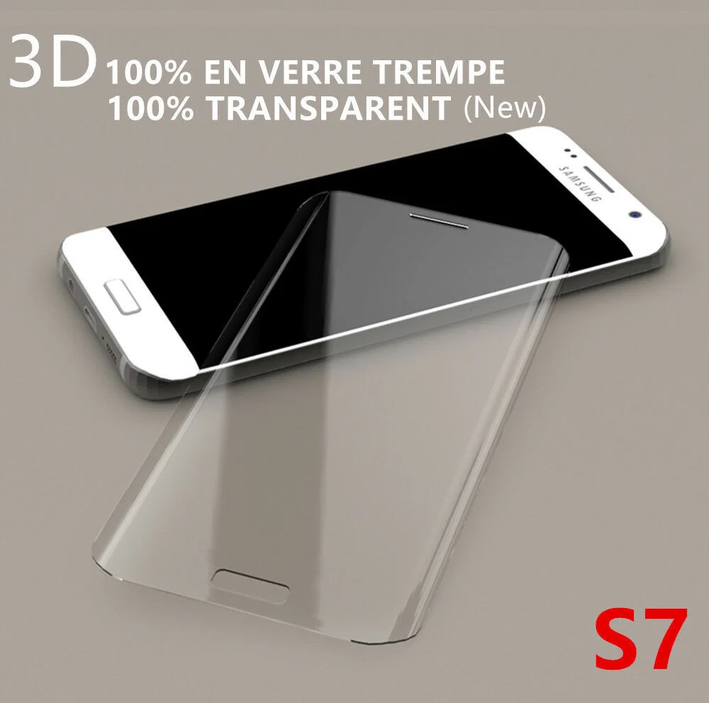 

For samsung Galaxy S7 film protection d'cran VITRE VERRE TREMPE 3D intgral total