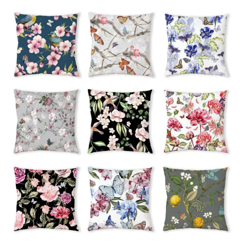 

2 шт./компл. чехол для подушки с цветочным рисунком, наволочка для подушки, чехол для дивана, 45 см, домашний текстиль, украшение