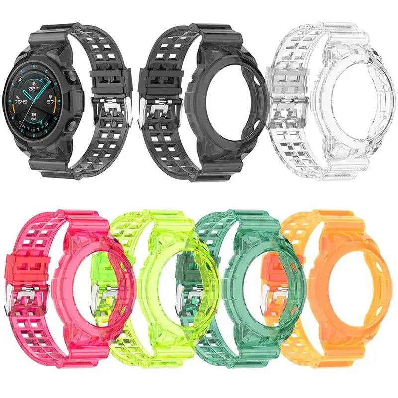 

Wristband Protective Case For Huawei Watch GT2 46mm Wrist Band Anti-Collision Transparent Sport Bracelet Silicone Case Cover