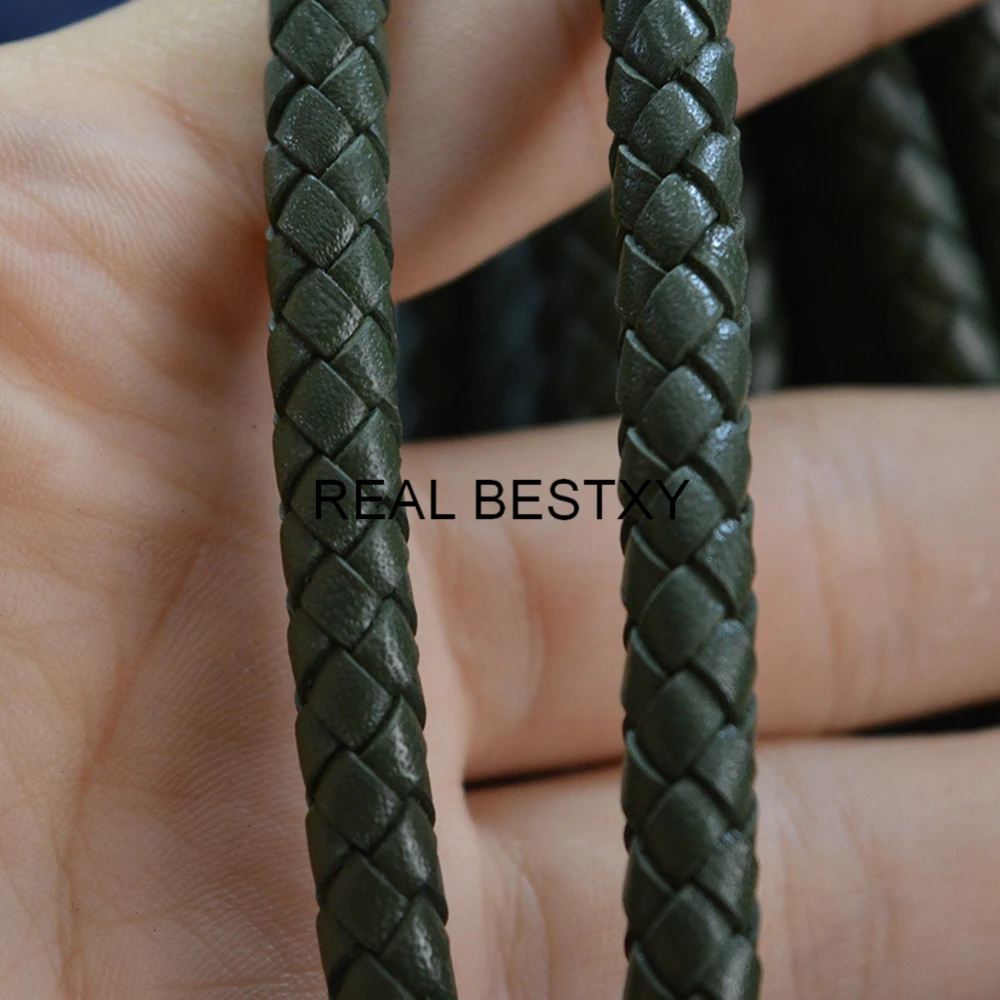 Прибл. 5 м/лот: 6 мм кружево из натуральной коровьей кожи в стиле милитари