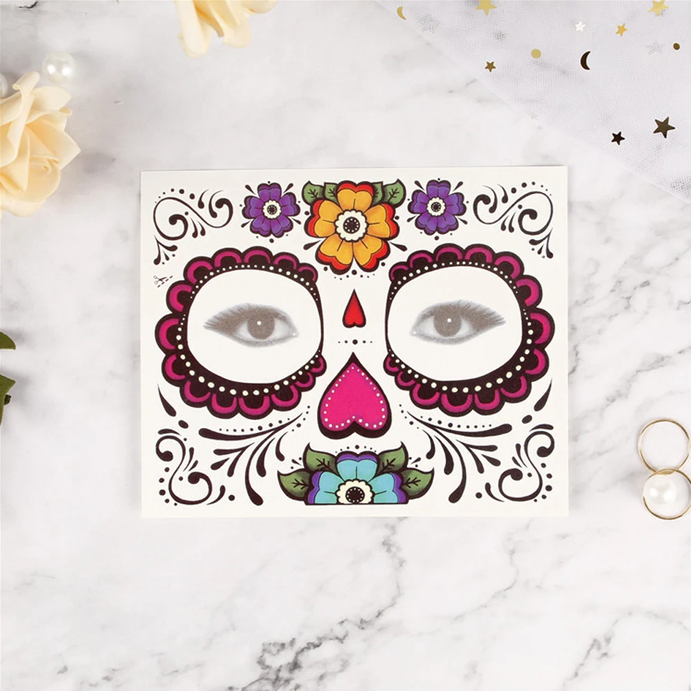 4 шт./компл. День мертвых череп уход за кожей лица Наряжаться временные