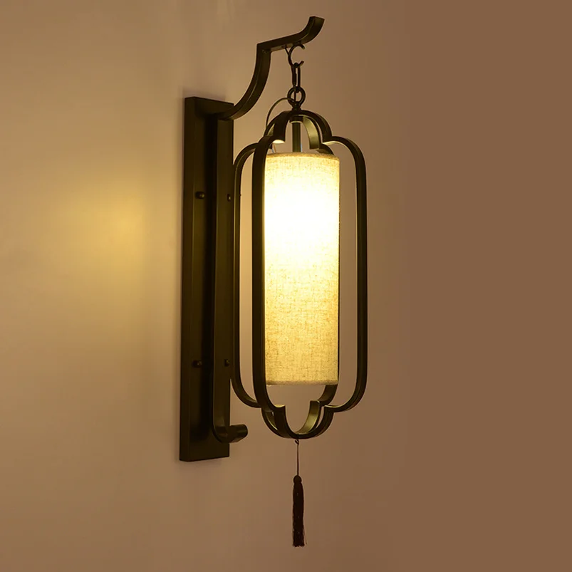 

Hotel Corridor Chinese Wall Lamp,Banquet Hall Tea House Wall Lamp Bedside Lobby Bedroom Living Room Wall Sconce Bra Wall Light