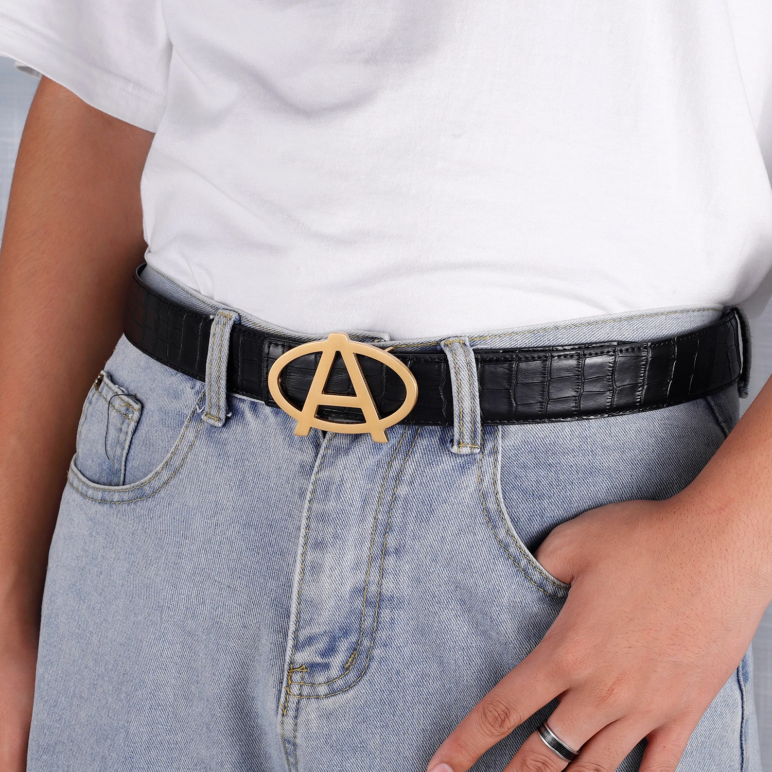 2021 New Fashion Mens Belt For Men Brand Personalized Custom Single Letter Belt Buckle Unisex Accessories Gift For Family