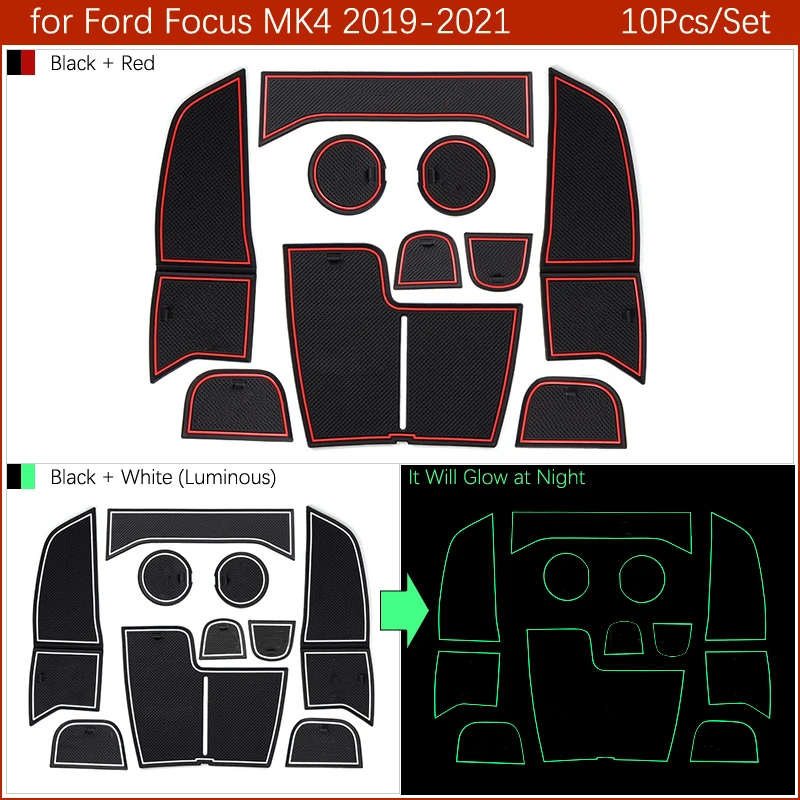 Для Ford Focus 4 IV MK4 2019 2020 2021 резиновый противоскользящий коврик дверная канавка чашка