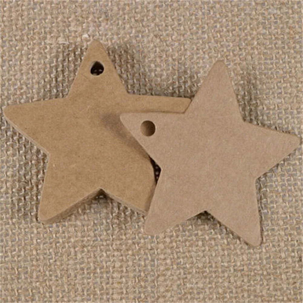 100 шт. звезда из крафт-бумаги скидка на подарочную карту этикетка для