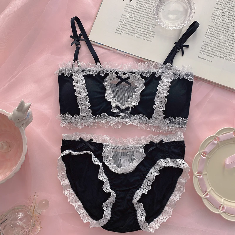 Бюстгальтер без косточек и трусики для девочек милое нижнее белье в стиле