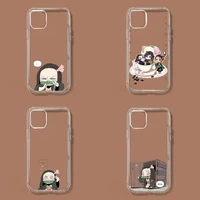 cute demon slayer phone case for iphone transparent soft 13 12 11 8 7 plus mini x xs xr pro max