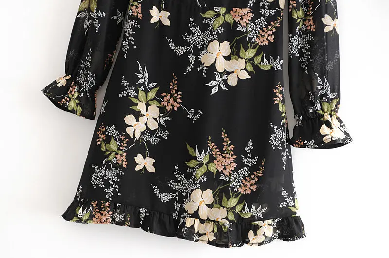 Om50-6855 платье с v-образным вырезом и принтом в европейском американском стиле |