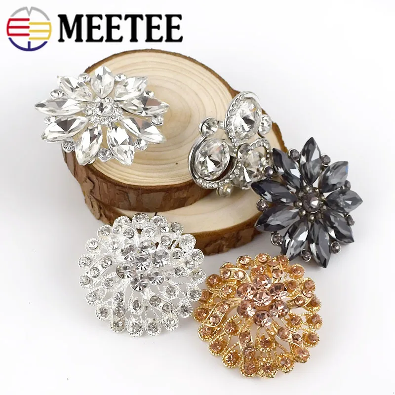 Meetee 2 шт. 28 мм/35 мм высококачественные стразы кнопка сделай сам с мехом пальто