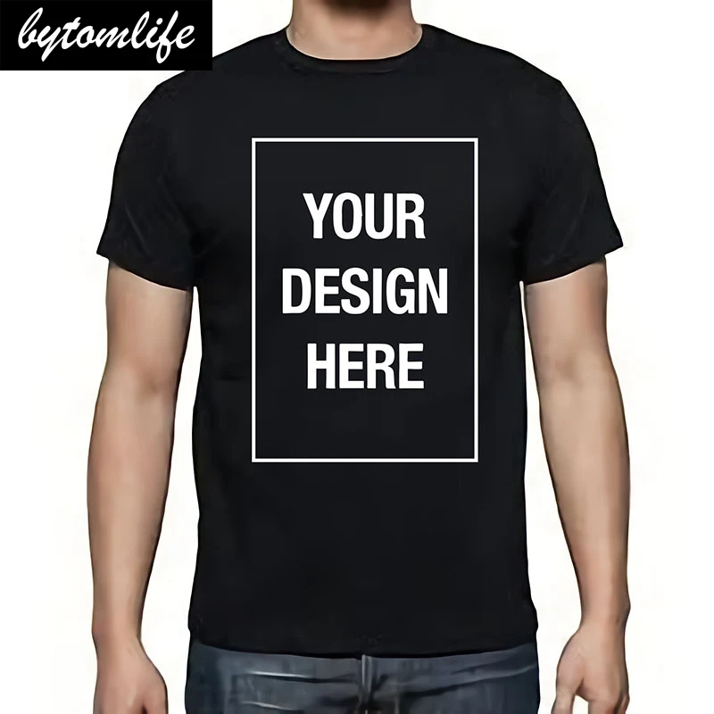 

100% Natural Cotton Custom T Shirt DIY Graphic Or Text Logo Add Your Design Tshirt Soft High Quality Short Sleeve Camisetas