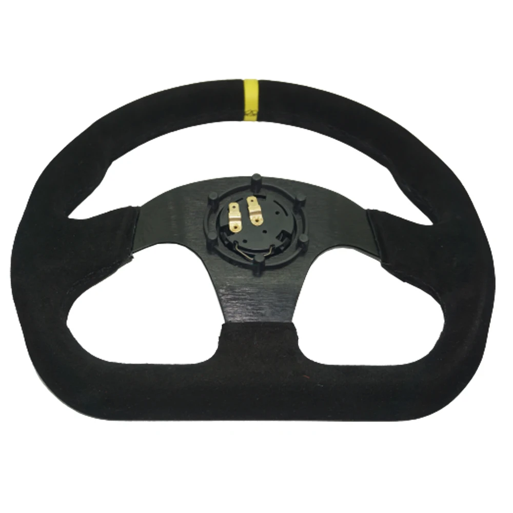 Универсальный 13-дюймовый гоночный руль в мамином стиле из замши и кожи плоский