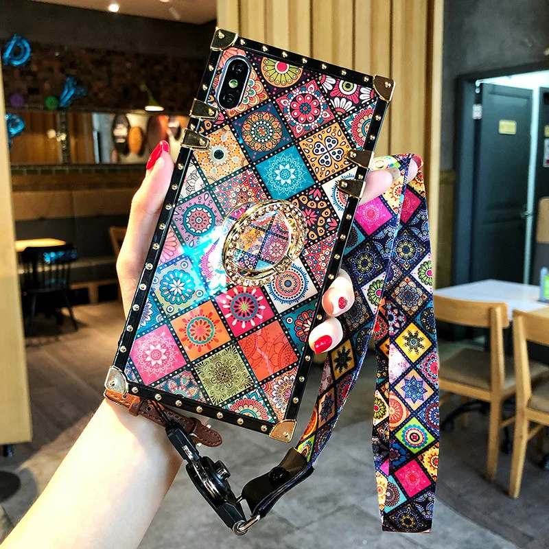 Роскошный квадратный чехол в стиле ретро для IPhone 11 Pro XS Max X Xr7 8 6S Plus модная Новая