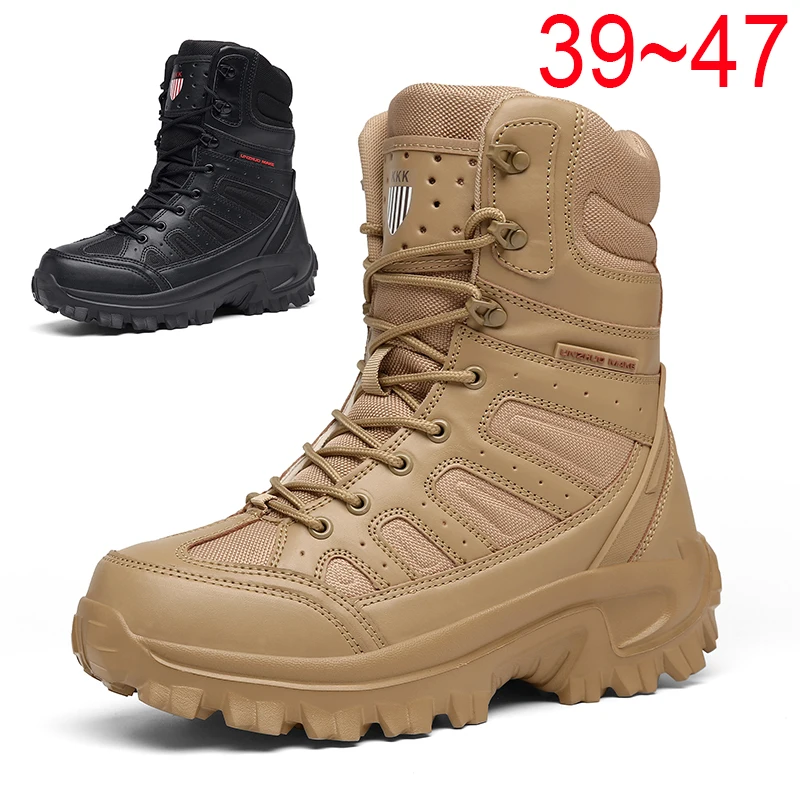 

Brand Men's Military Comfortable Boots Non-slip Men Ankle Training Winter Waterproof For Man Men Motorcycle Outdoor Desert Boots