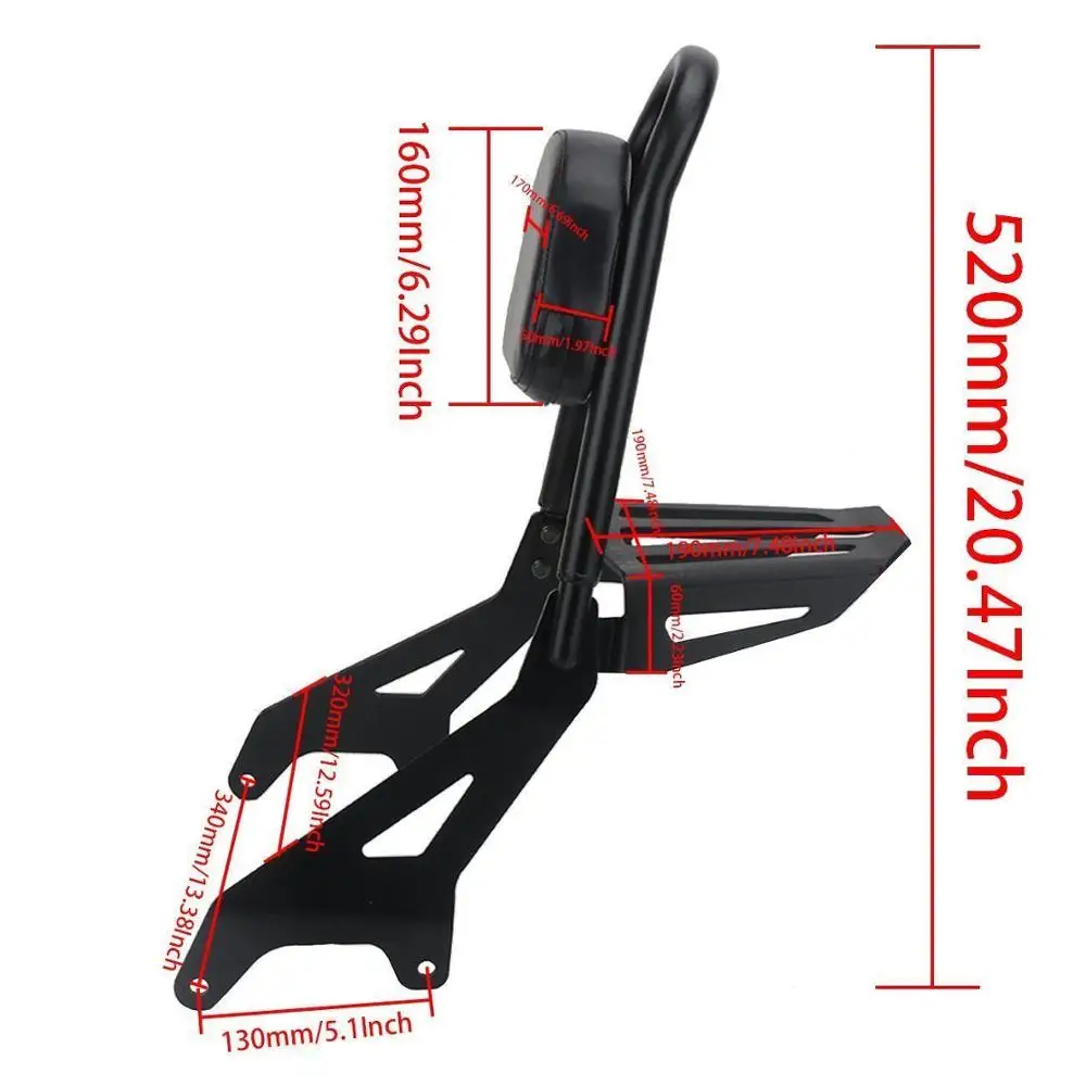 For Yamaha Star Bolt XV950 XVS950 2014-2017 Motorcycle Rear Passenger Backrest Sissy Bar Pad Luggage Rack W/Footpegs Footrest | Автомобили