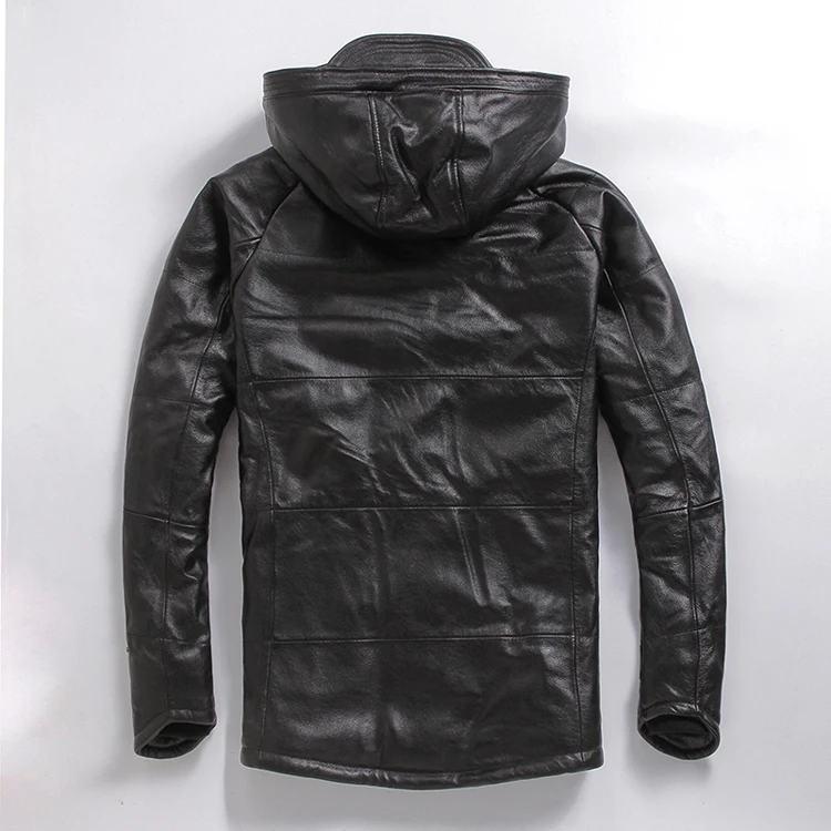 

Plus Size Men Cowskin Jacket Men's Genuine Leather Winter Coat Warm Cotton Thick Clothing Biker Jackets Sales