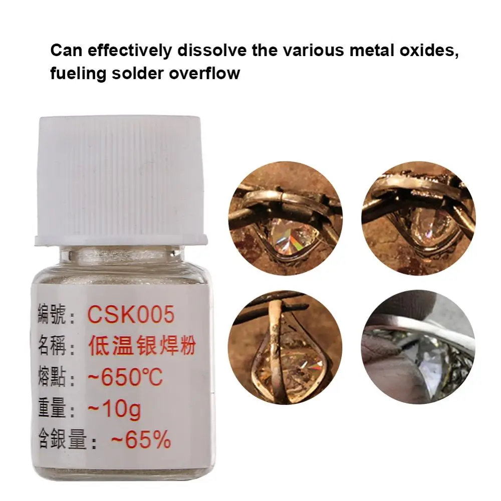 10g Silver Brazing Powder Resistant to Low Temperature Soldering Paste Jewelry Making Processing Weld Melt flux for Jewelers | Украшения и