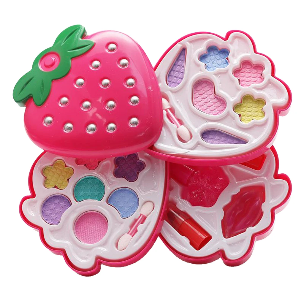 

Portable Pretend Play Toys 4pcs Cosmetic Makeup Set Case Beauty Toy Playset Birthday for Toddlers Kids Girls