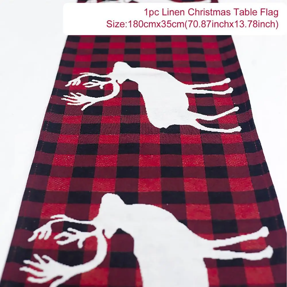 Table runner 01 Huiran веселый рождественский знак крыльца декоративный дверной баннер рождественские украшения для дома подвесные рождественские украшения Navidad - Цвет: Table runner 01